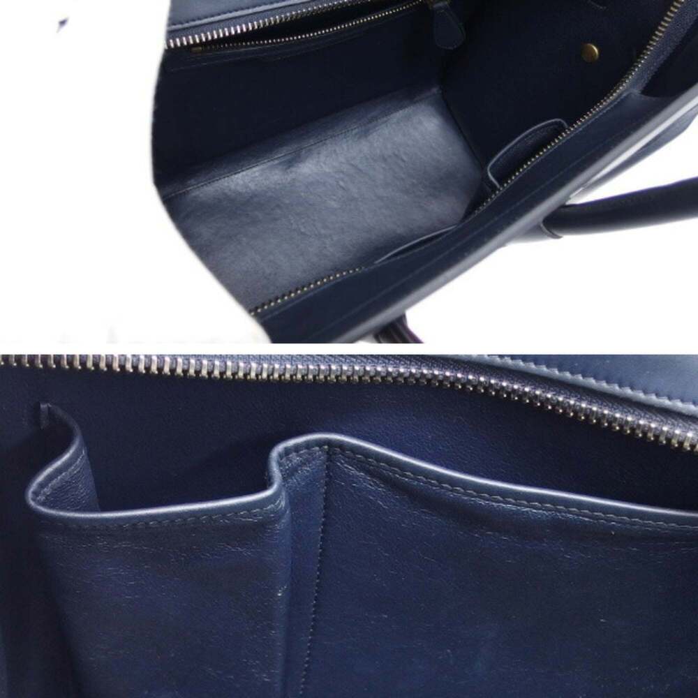 Celine Luggage Micro Shopper Striped Handbag Dark Navy - Picture 6 of 11